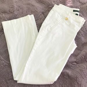 White Ralph Lauren straight leg pants
